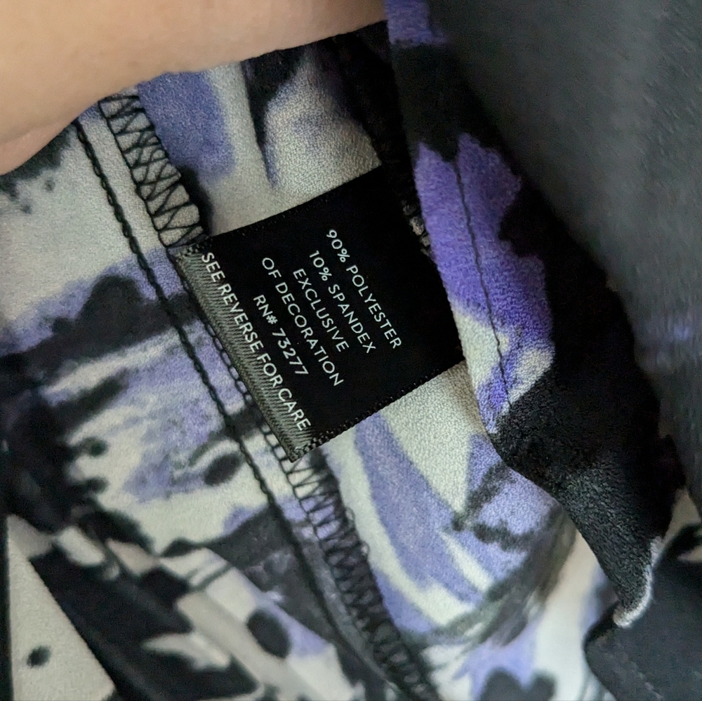 EUC Simply Vera Black Purple Pleated Sleeveless Dress, WS - Picture 4 of 7